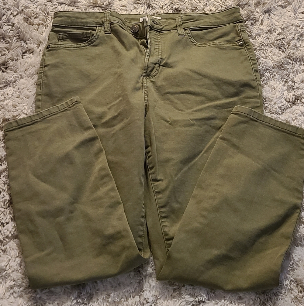 LC Lauren Conrad Olive Straight-Leg Jeans